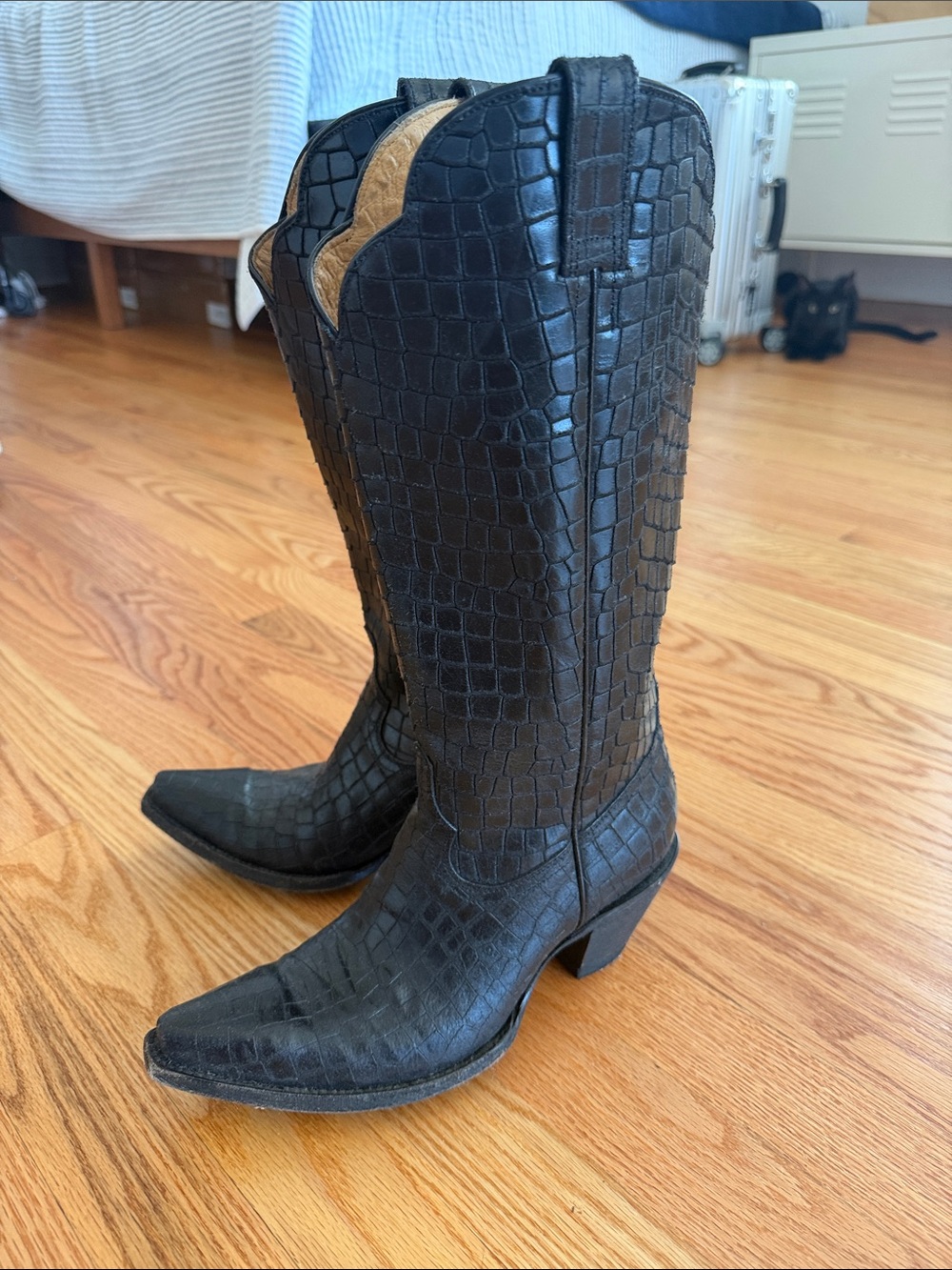 Idyllwind Black Croc-Embossed Western Boots - 8,5 women work once